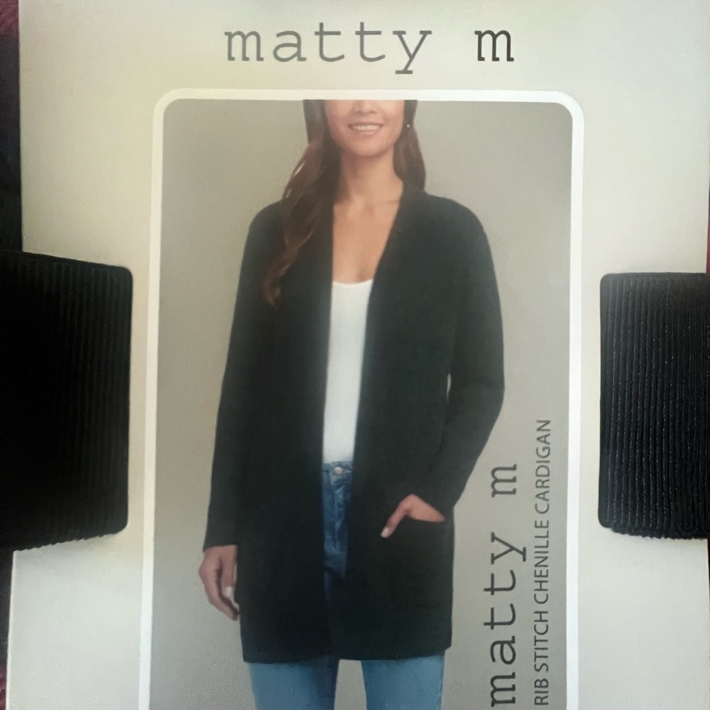 ⭐️ Firm Price ⭐️ New with tags Matty small Hunter green open front cardigan